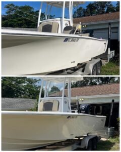 Before and after boat detailing